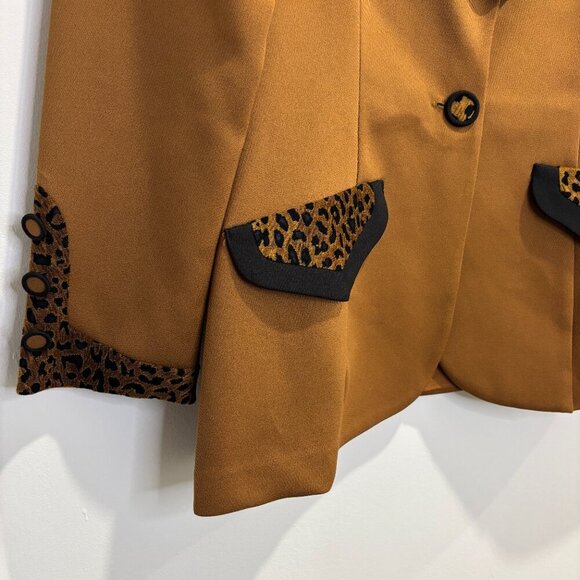 Vintage ALGO Leopard Trim Blazer - Picture 2 of 14